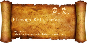 Pirnaga Krisztofer névjegykártya
